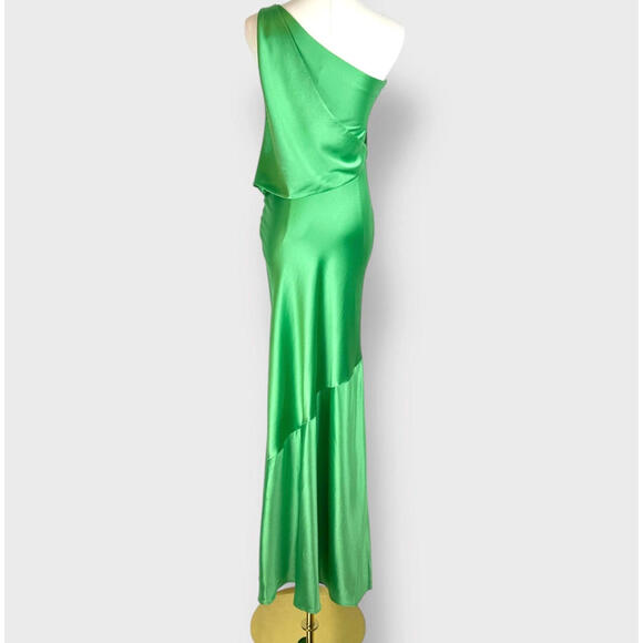 NWT Staud Naomi Dress Seaweed Green Satin Designer Maxi 4 Small - Picture 6 of 12